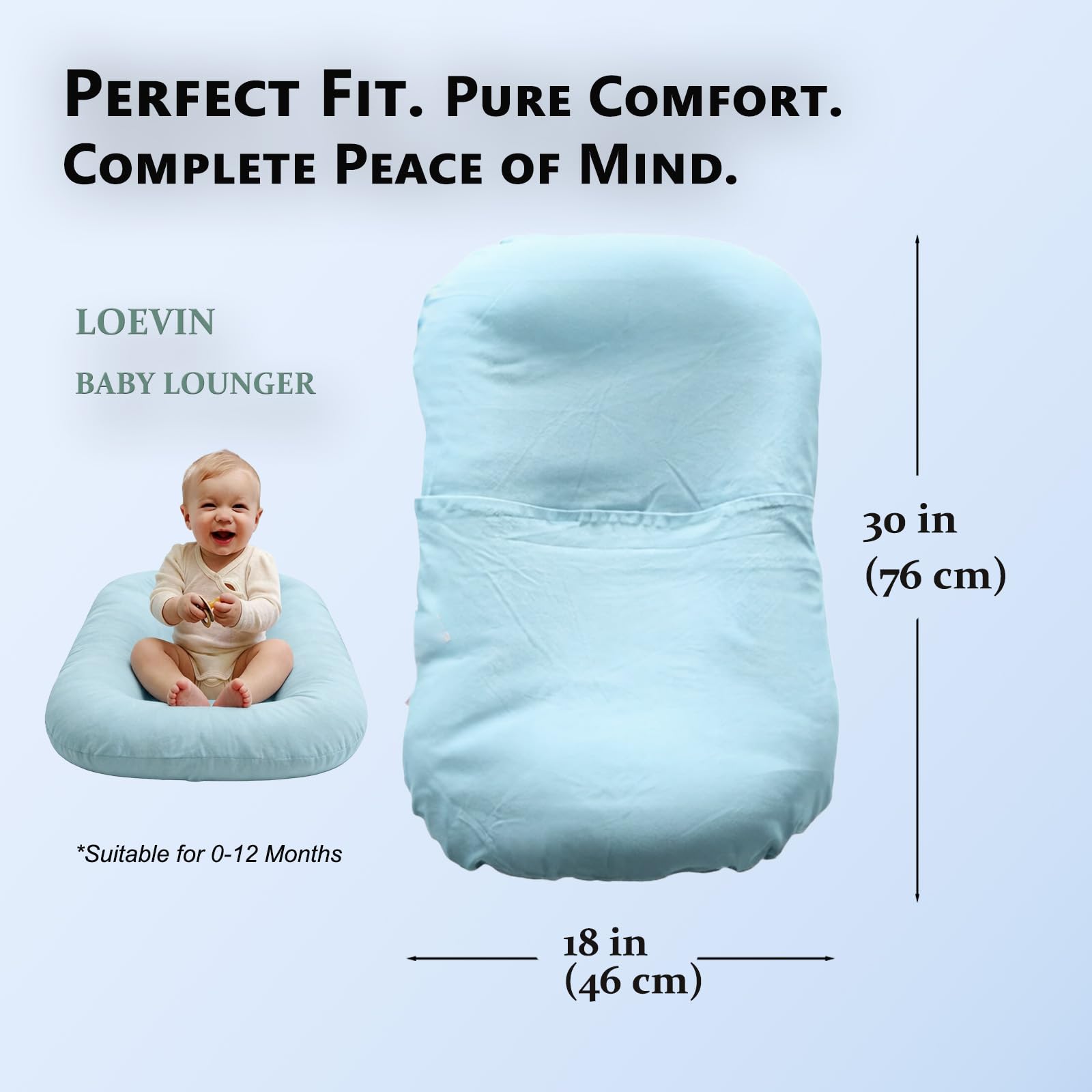 Top view of Loevin baby lounger for infants