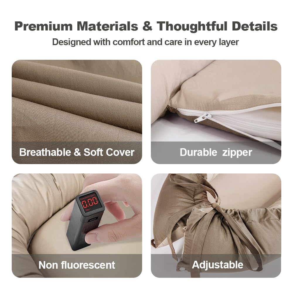 Close up of breathable cotton fabric texture on baby nest