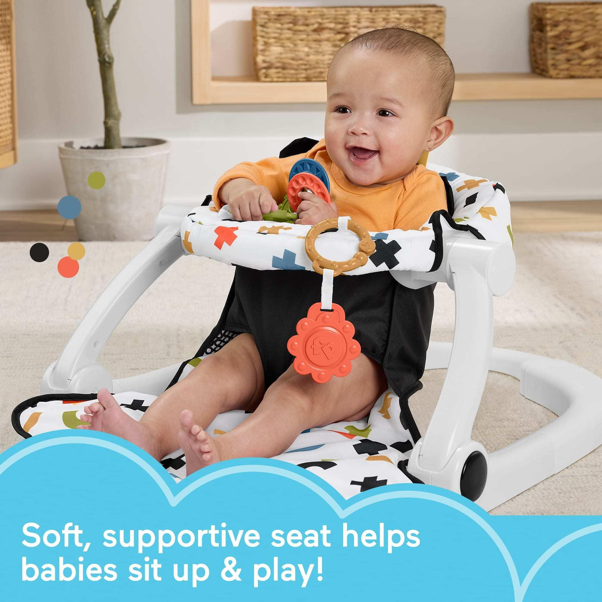Fisher-Price portable baby chair folded flat for travel storage