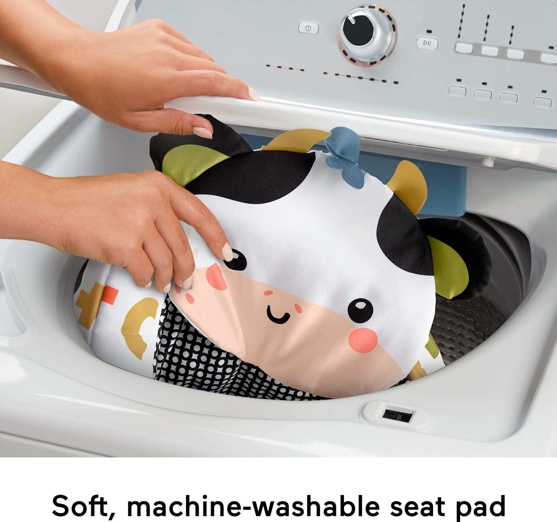 Fisher-Price baby seat cow design developmental tray