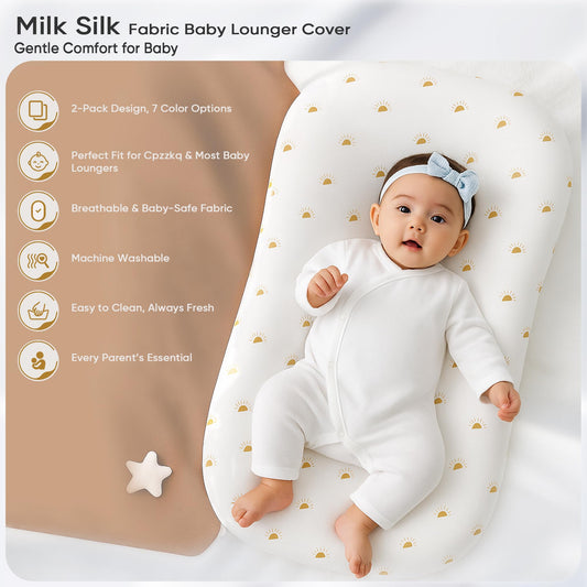 Silky soft milk-silk fabric texture detail of baby lounger cover