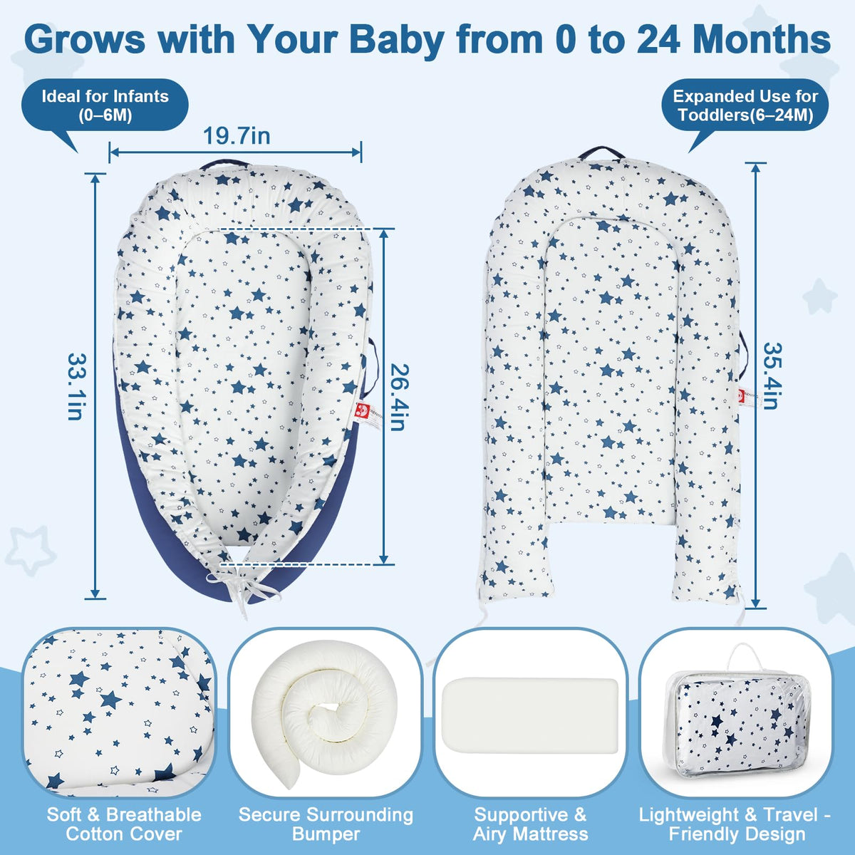 Teeaoe portable infant support pad in travel case