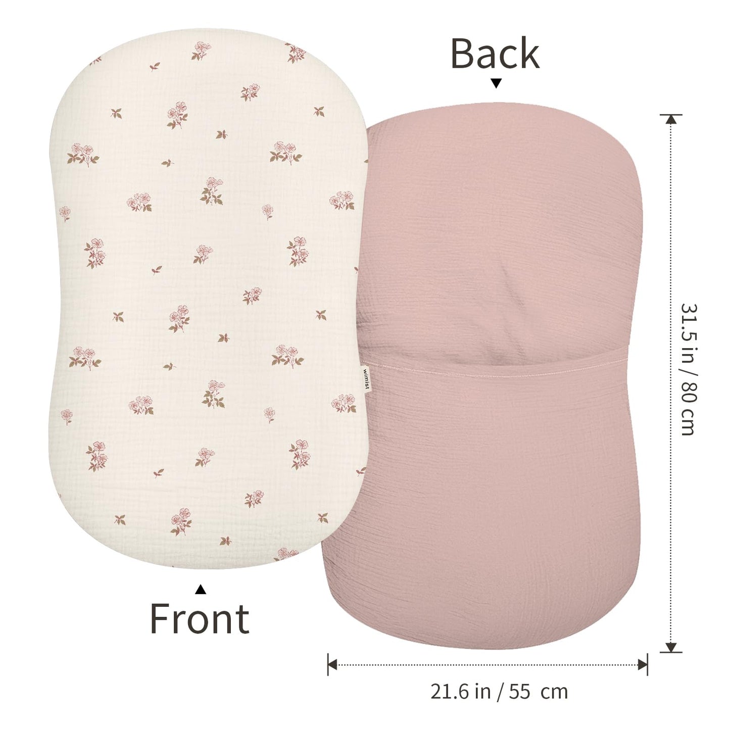 Wimist newborn lounger cover solid pink color
