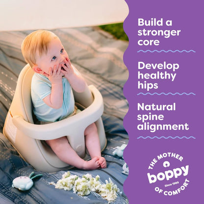 Boppy Proper Posture Floor and Booster Seat with feeding tray attached