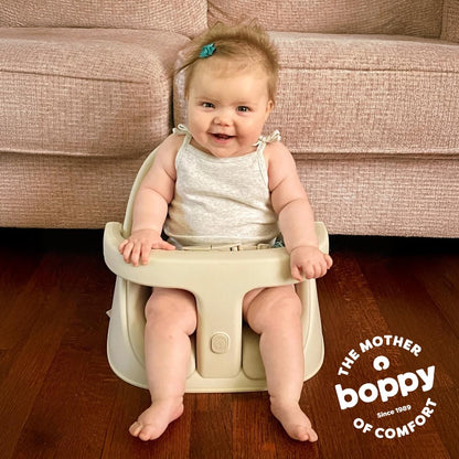 Boppy Proper Posture Seat converted into a dining booster seat