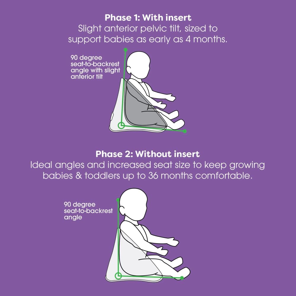 Top view of Boppy Proper Posture Seat with removable T-bar