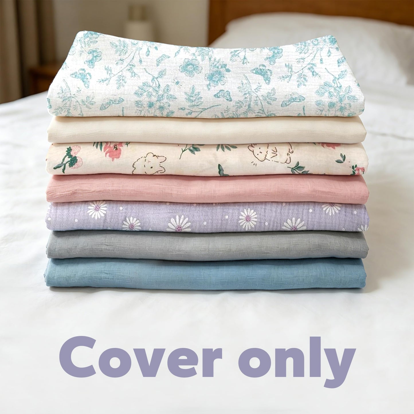 Funupup soft muslin infant lounger cover textile detail