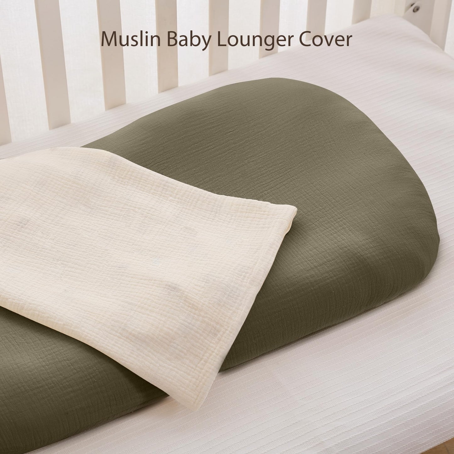 Two pack infant lounger replacement covers in neutral tones