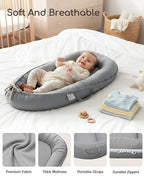 Baobrava newborn lounger angled side view showing bionic padding