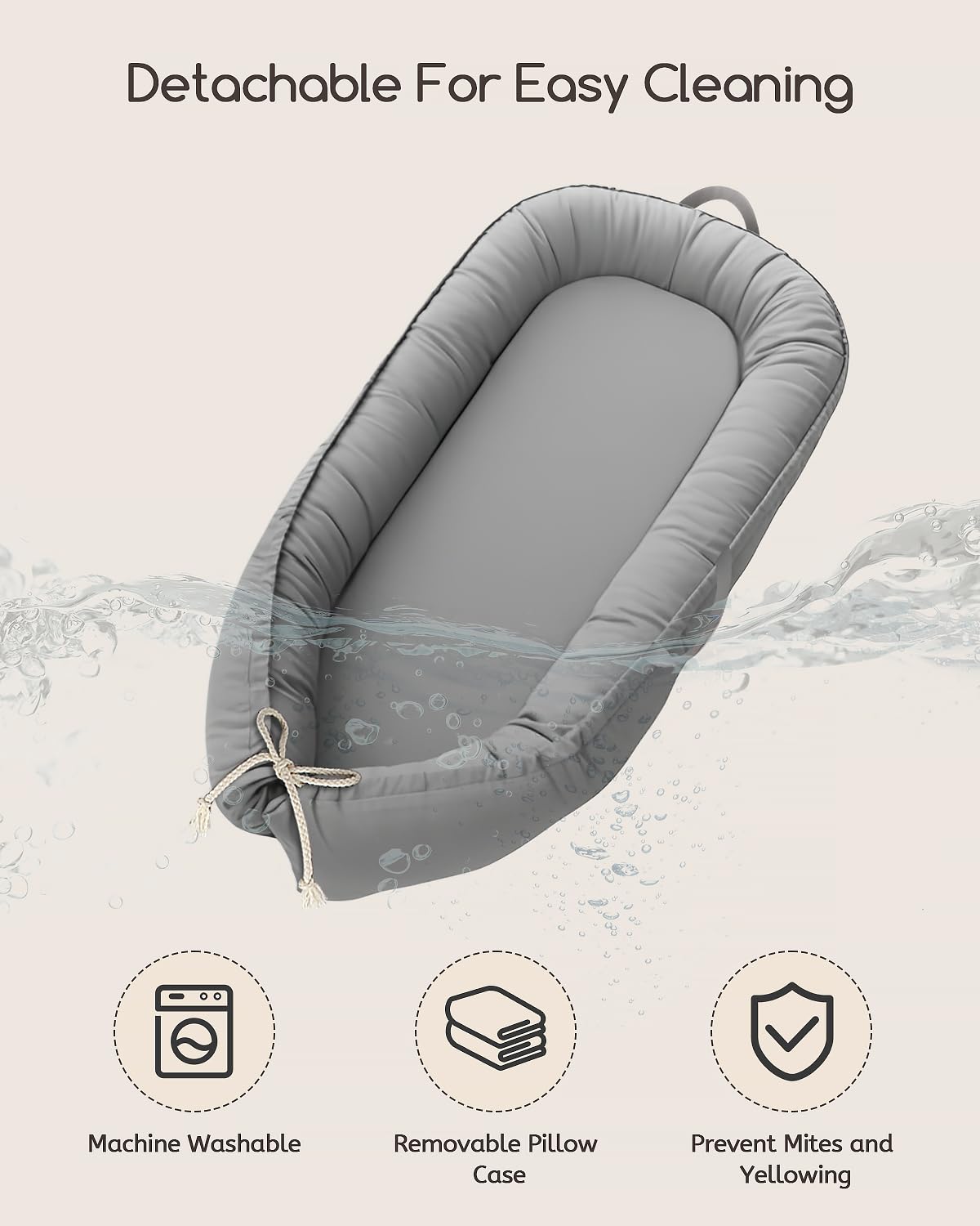 Parent carrying lightweight baby nest lounger