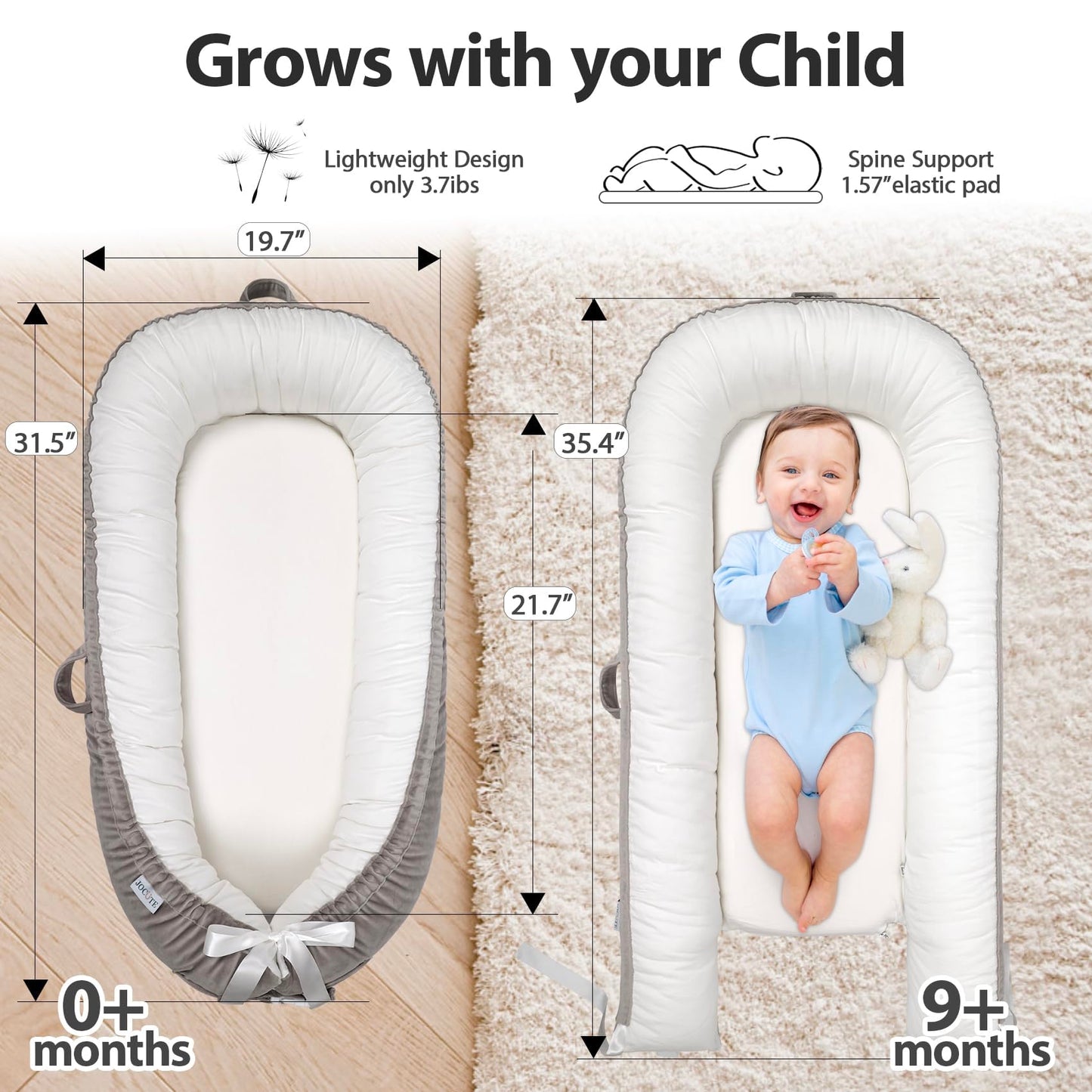 Meindoovm infant lounger travel friendly folded view