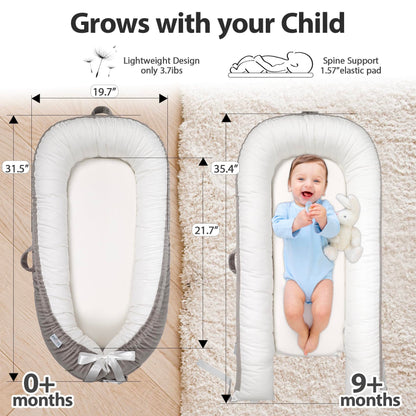 Meindoovm infant lounger travel friendly folded view