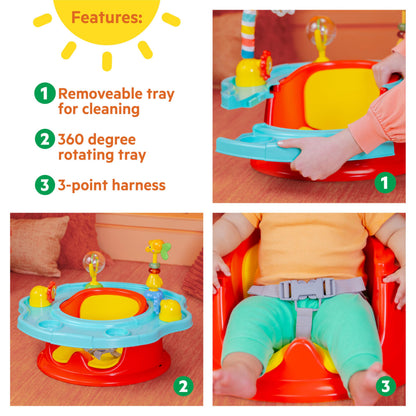 Side view of Bright Starts SuperSeat showing booster seat configuration