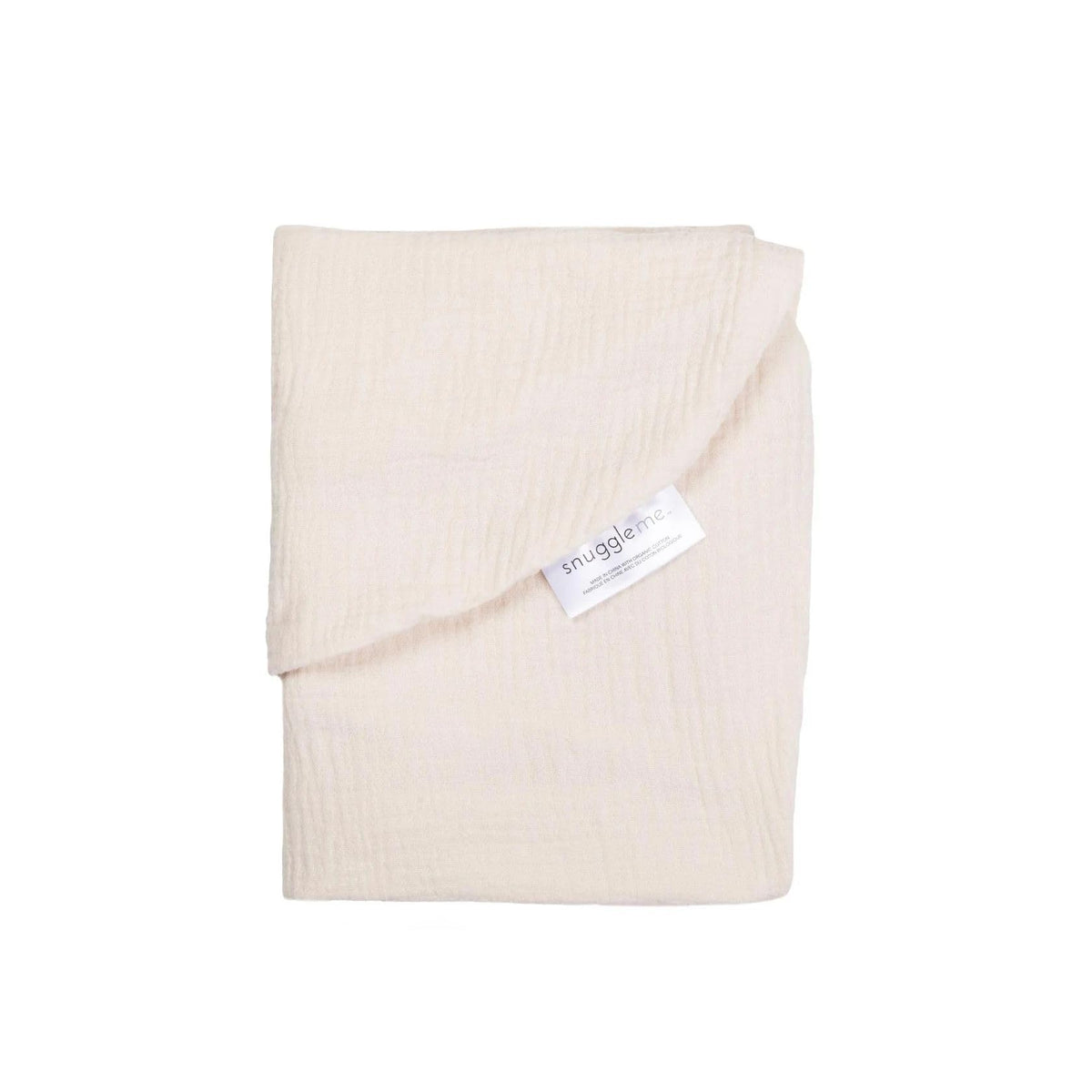 Snuggle Me organic cotton muslin infant lounger slipcover folded