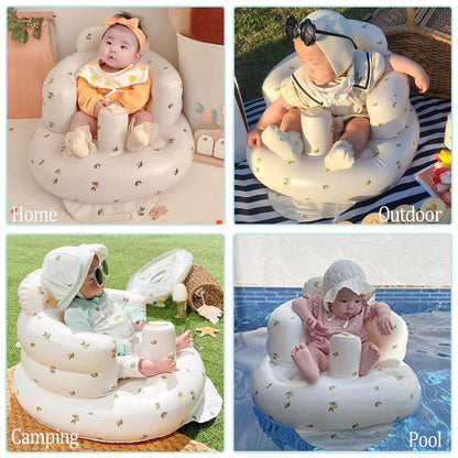 AirSwim baby seat showing the built-in inflation pump