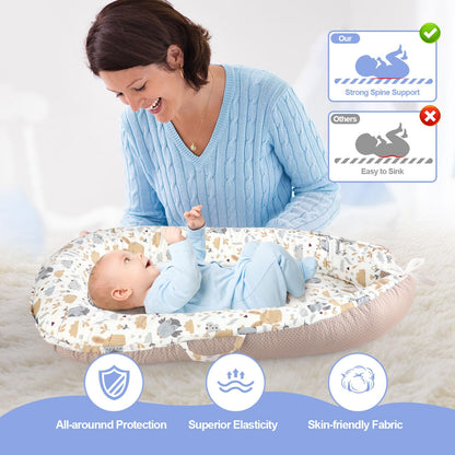 Lifestyle shot of baby lounger used in a nursery crib