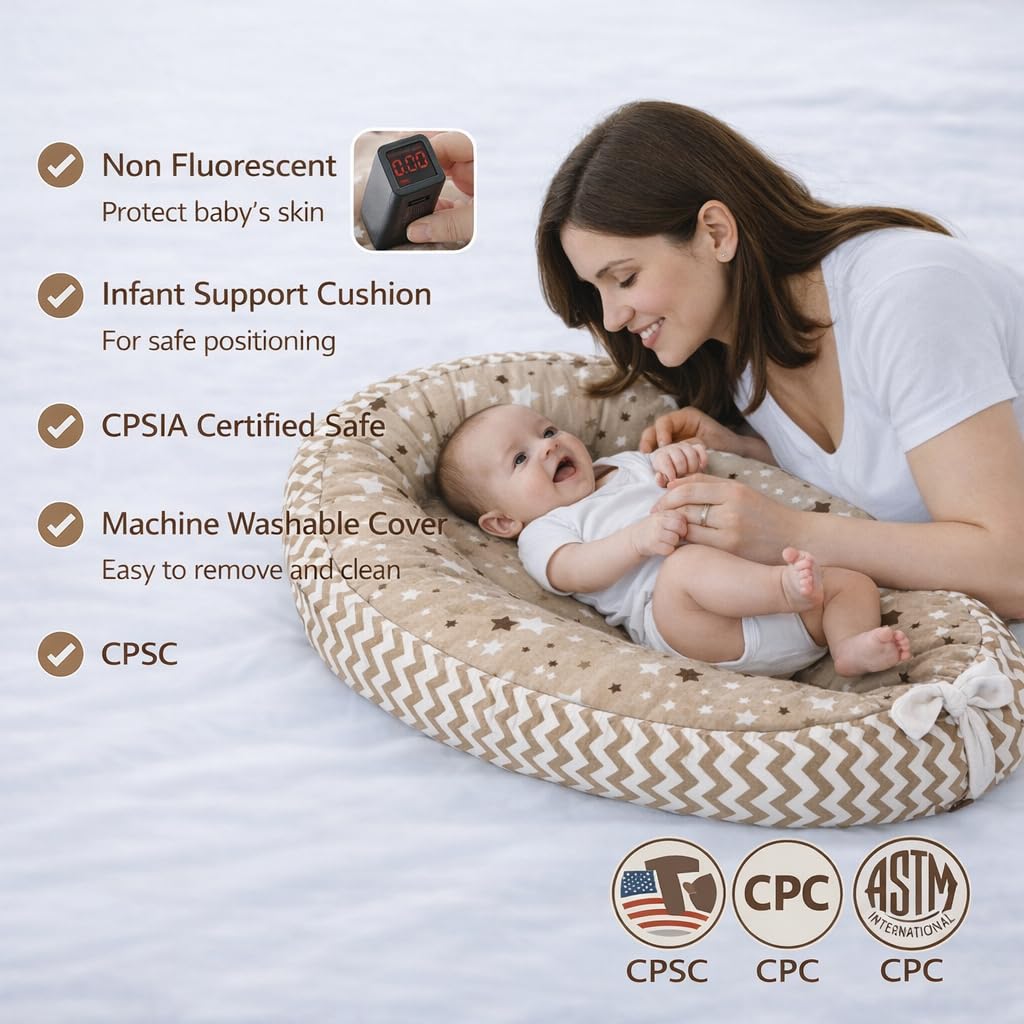 Top view of portable adjustable baby nest for newborns