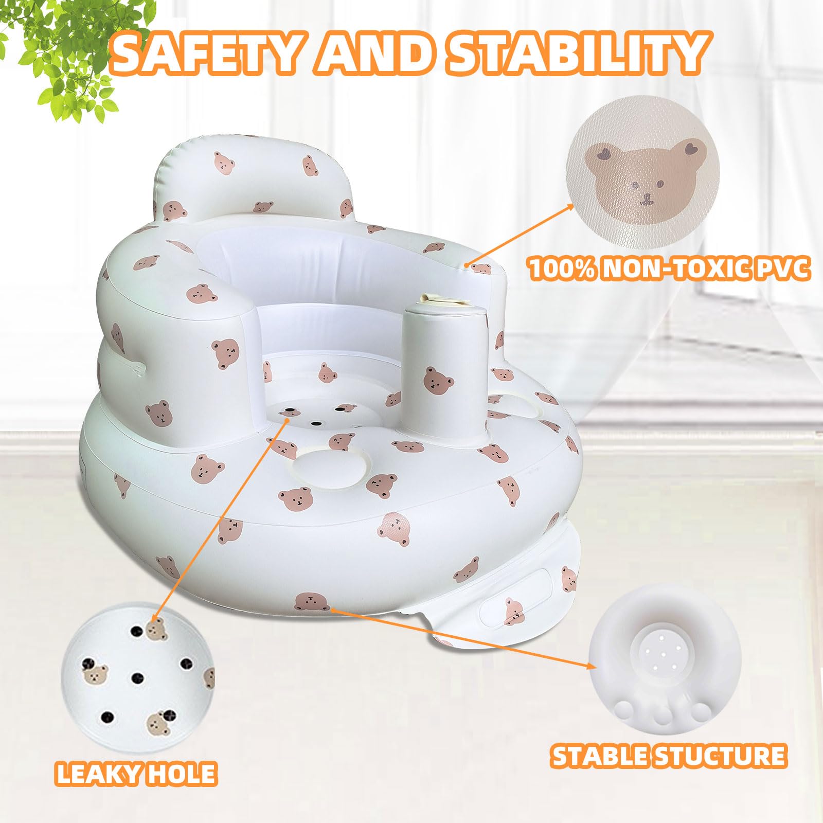 Yazxgbo baby floor seat showing built-in air pump
