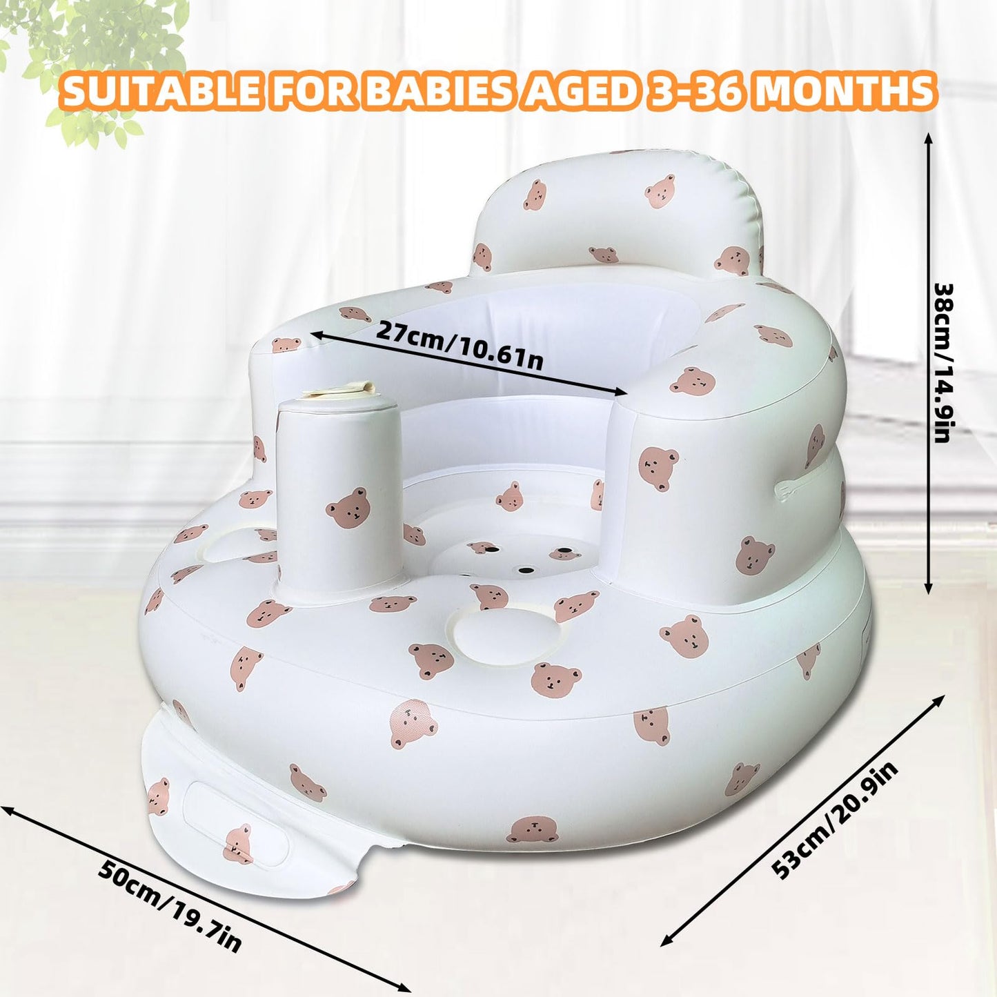 Infant sitting in Yazxgbo portable baby support seat