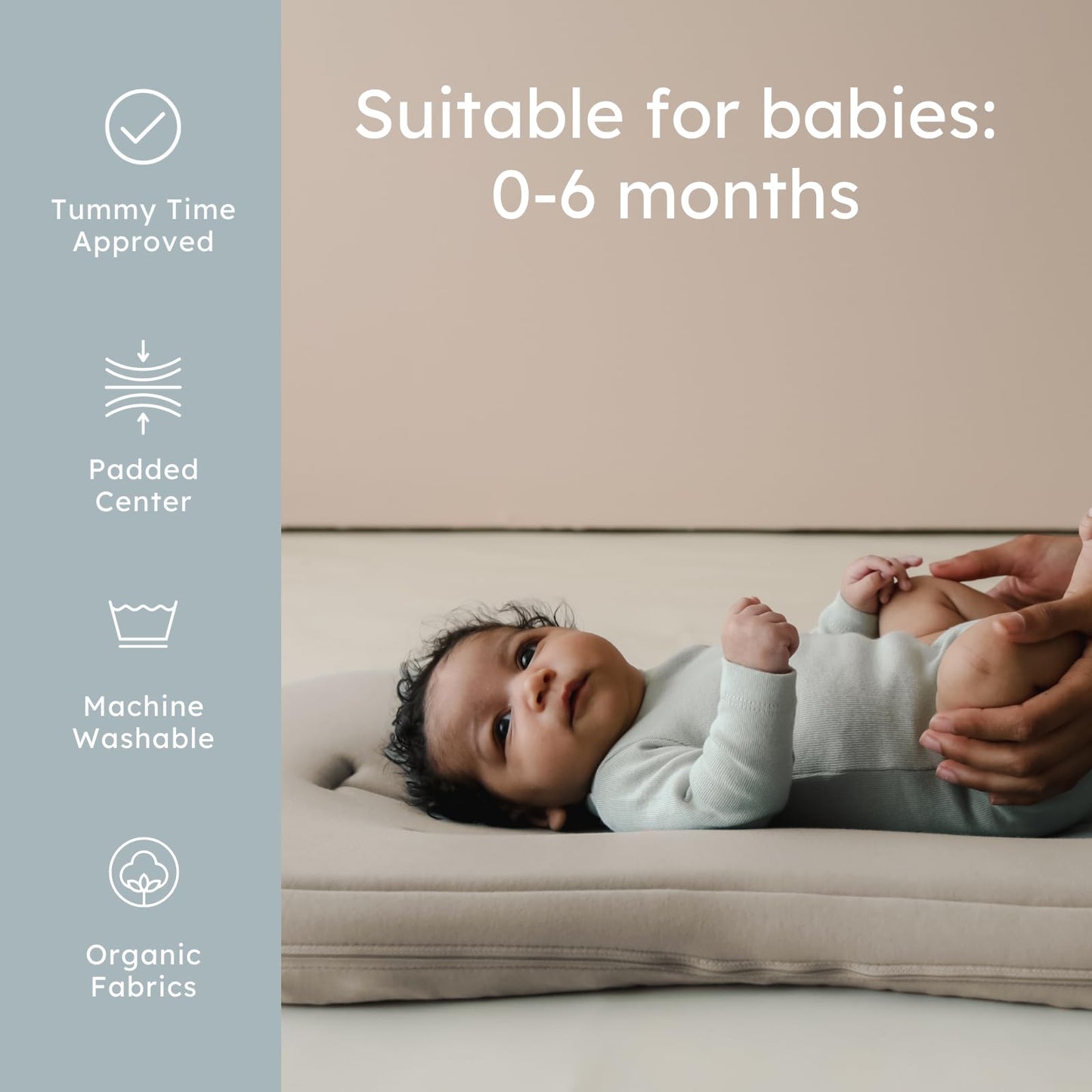 Top view of Snuggle Me organic baby lounger in Birch