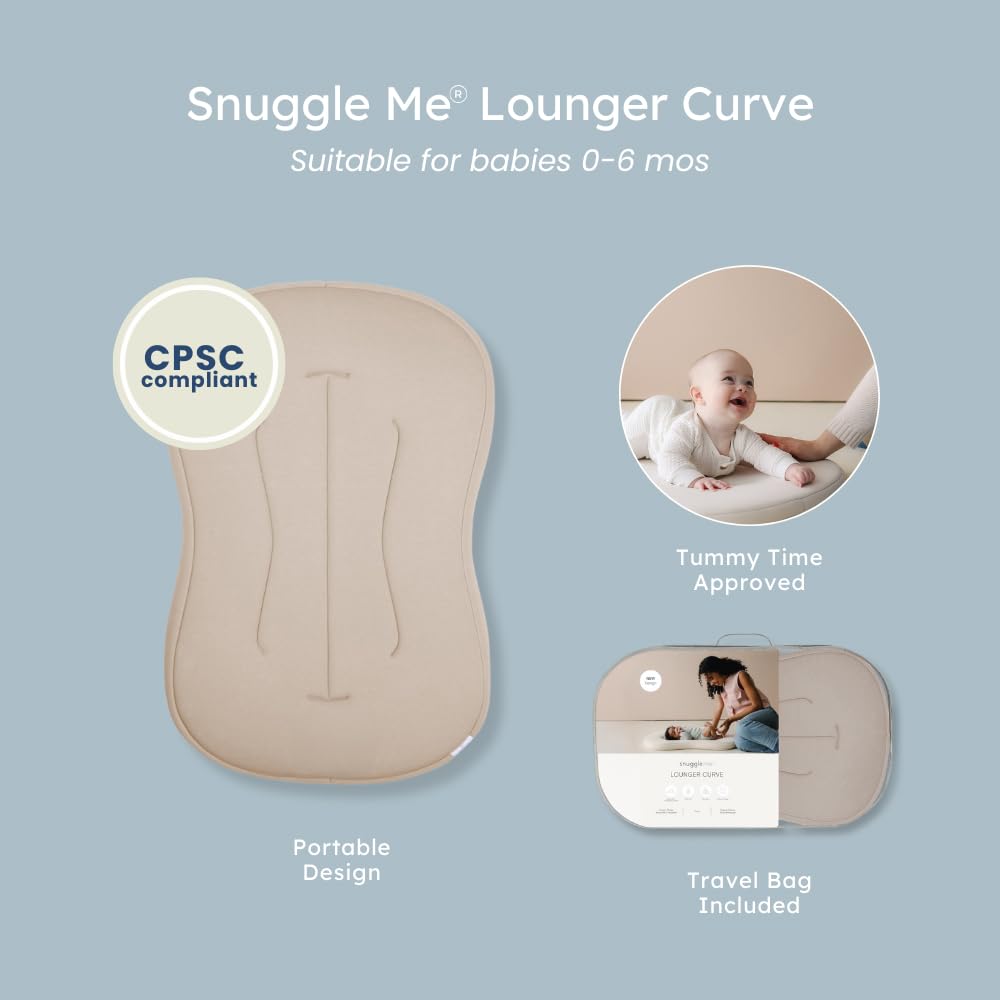 Baby lounging in Snuggle Me Curve for supervised playtime