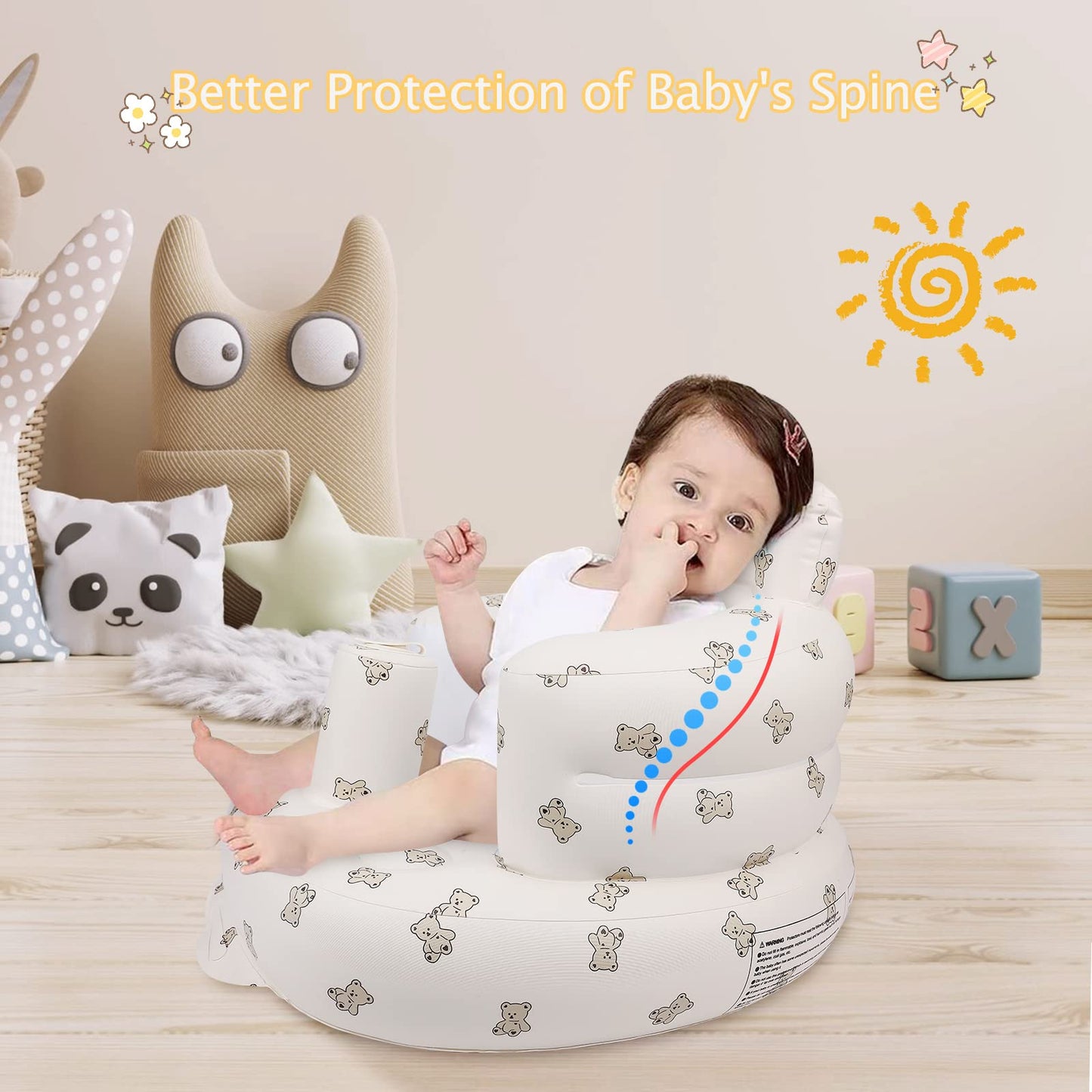 BPA free PVC inflatable baby seat for sitting up