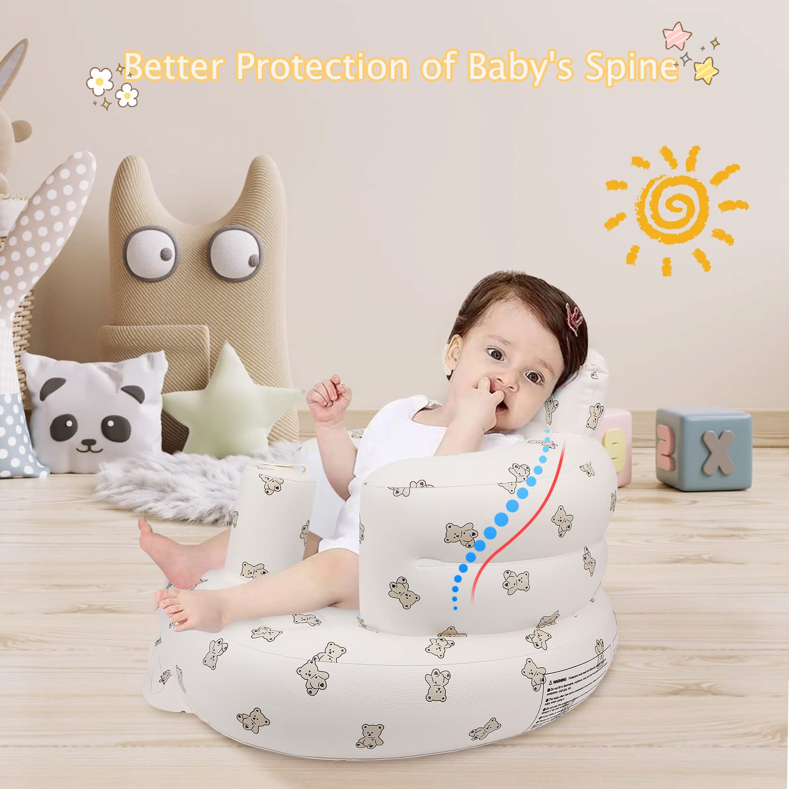 BPA free PVC inflatable baby seat for sitting up