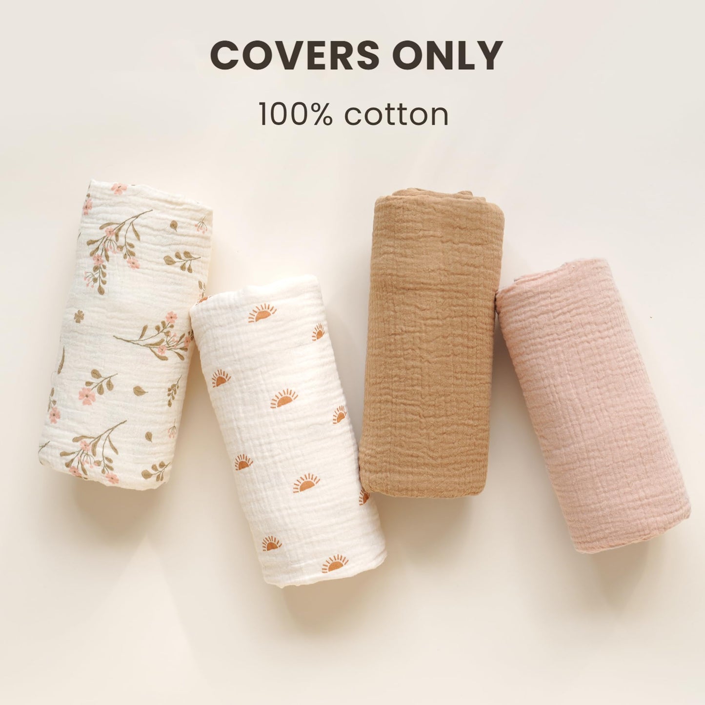 Close up of 100 percent cotton muslin fabric texture