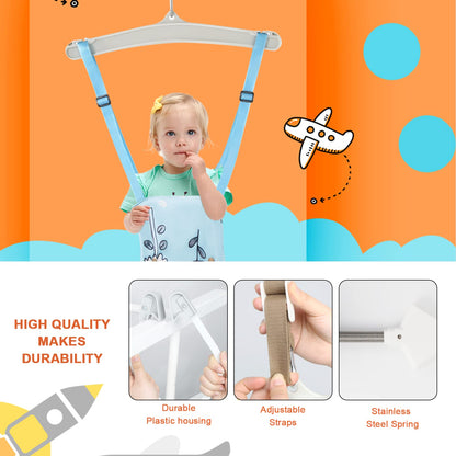 Portable baby doorway jumper for indoor exercise