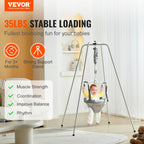 Vevor baby jumper grey seat and adjustable straps close up