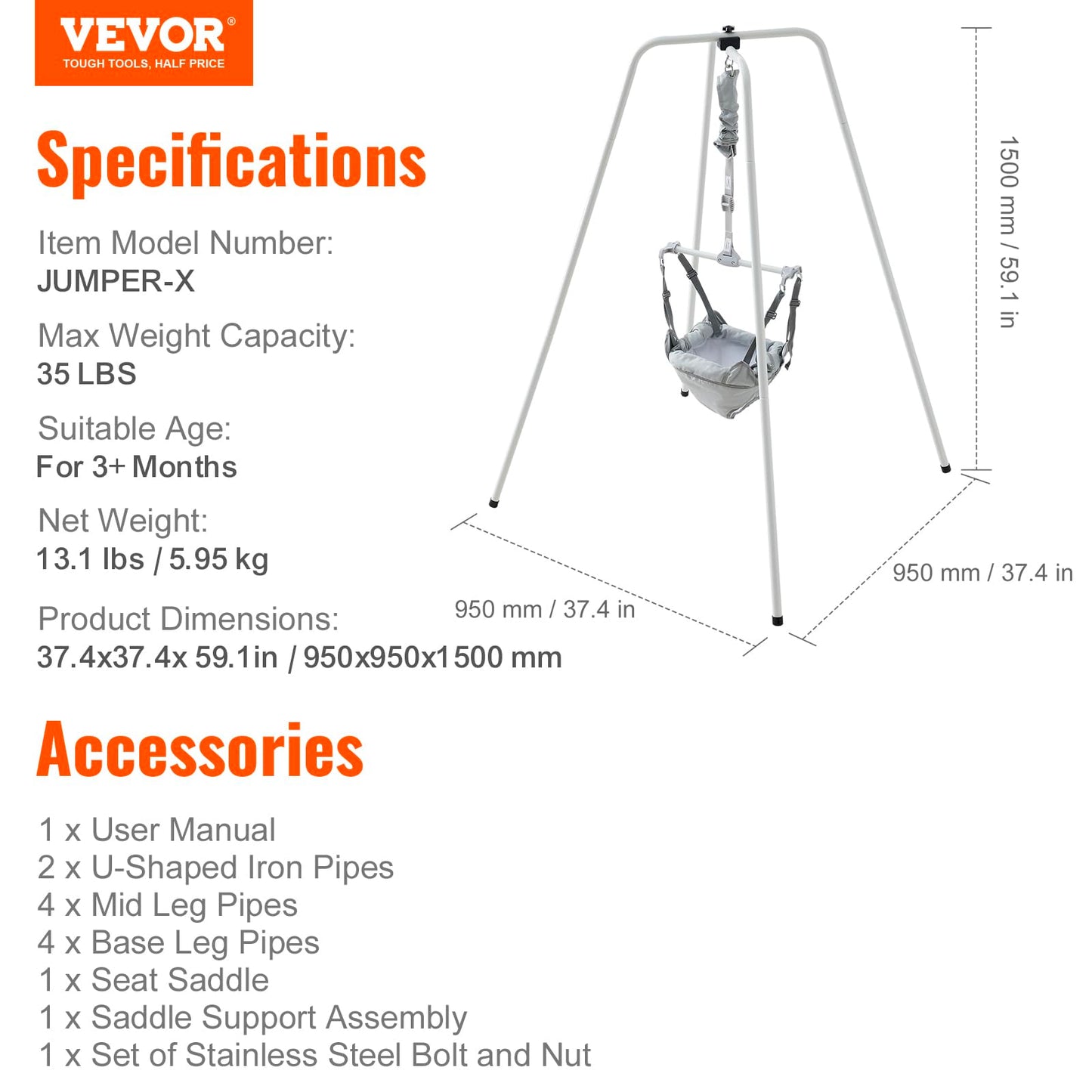 Vevor infant exerciser in use by a baby