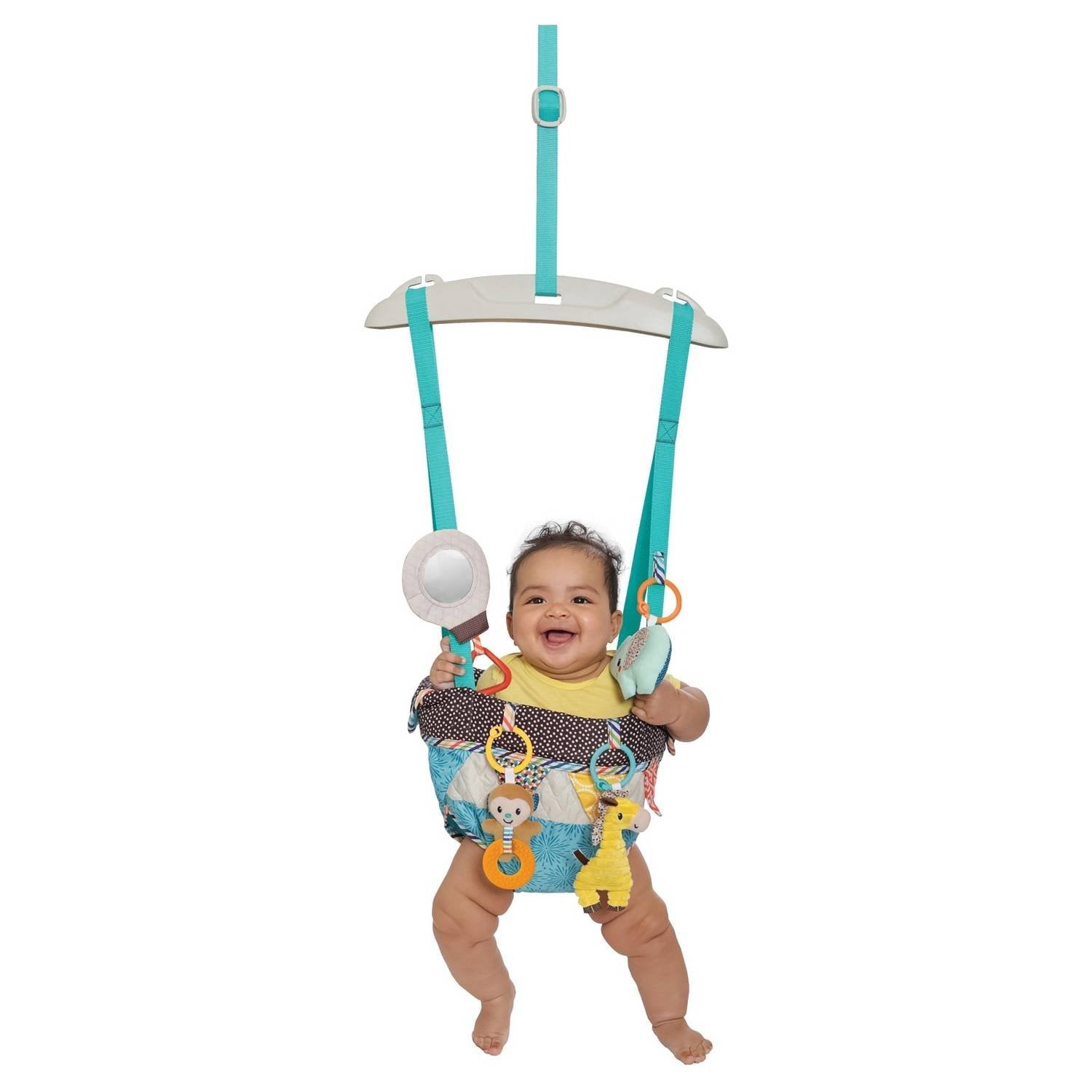 Close up of Infantino jumper machine washable seat fabric