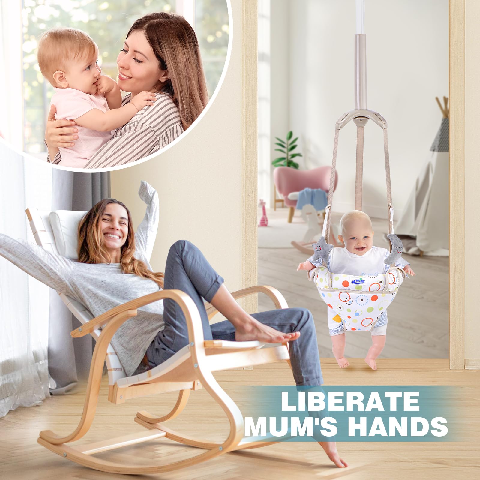 Side profile of AiBeeYou baby activity exerciser