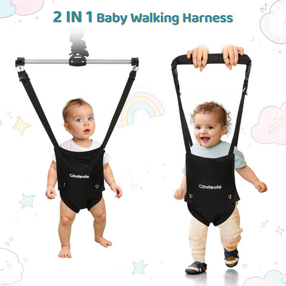 Close up of Cowiewie baby bouncer harness and safety buckles
