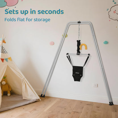 Cowiewie baby jumper stand in folded position for storage