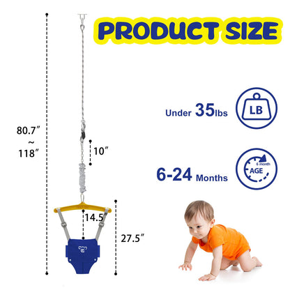 Infant using G Taleco Gear adjustable door jumper