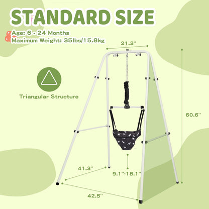 Folded Hapbabe baby jumper stand for easy storage