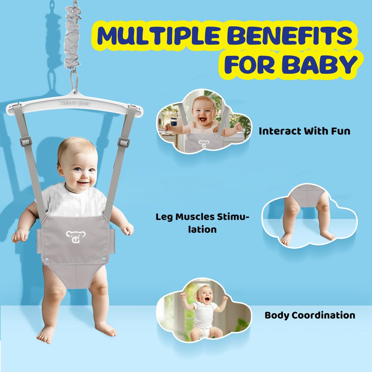 Portable baby jumper components and included rug
