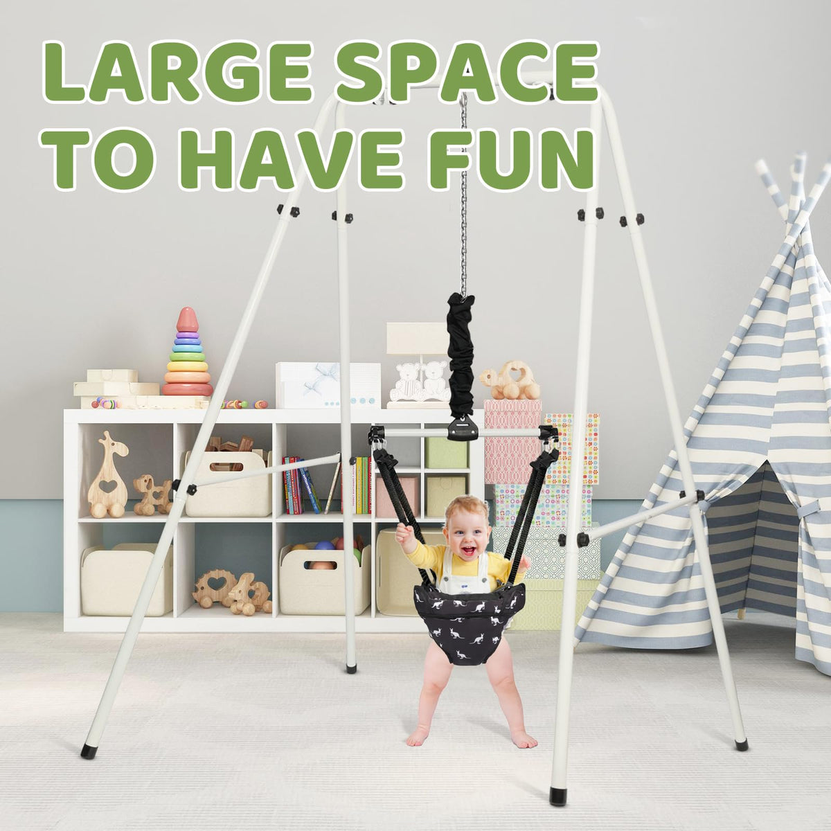Hapbabe foldable baby jumper steel stand detail