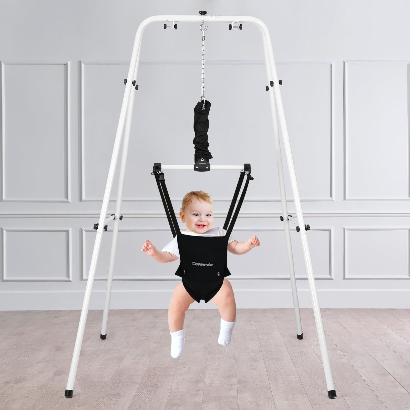 Side profile of Cowiewie baby activity center for 6-12 months