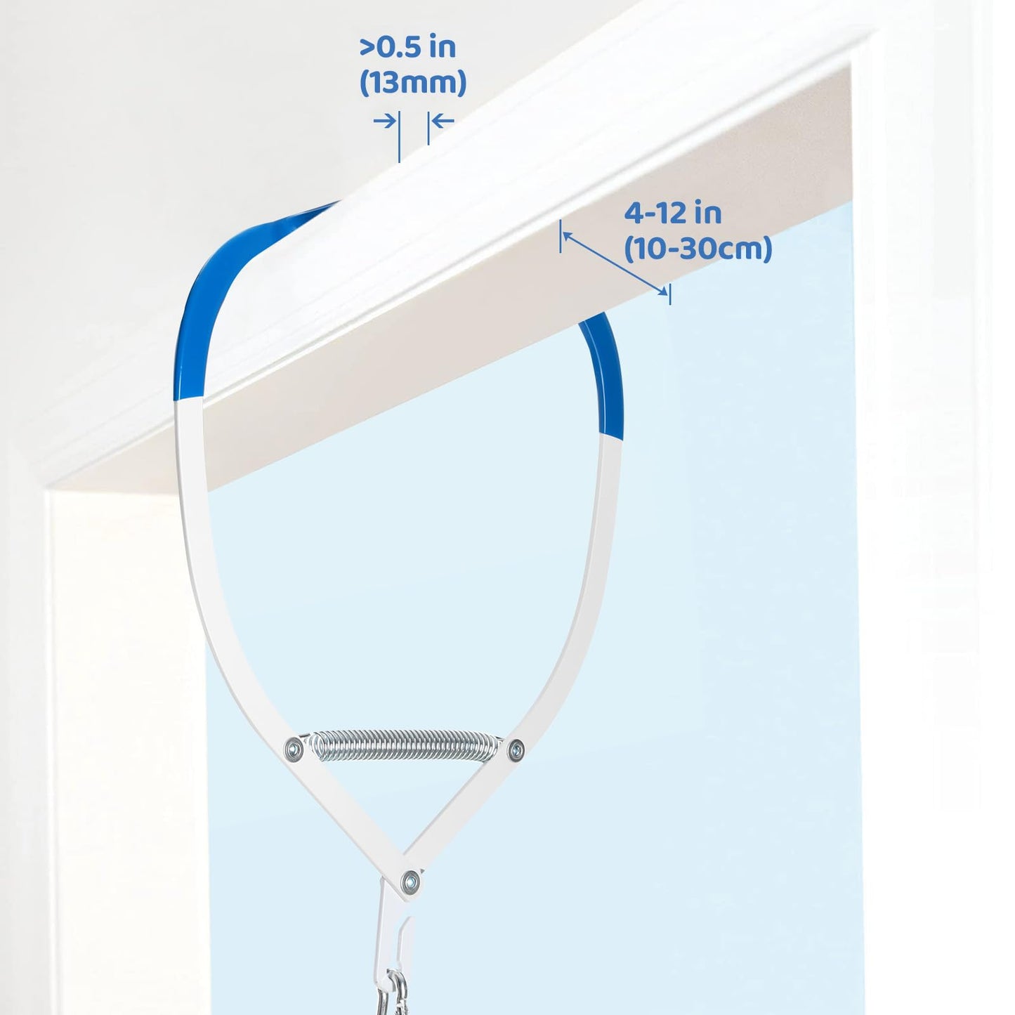 Baby using Slevoo door bouncer for active play