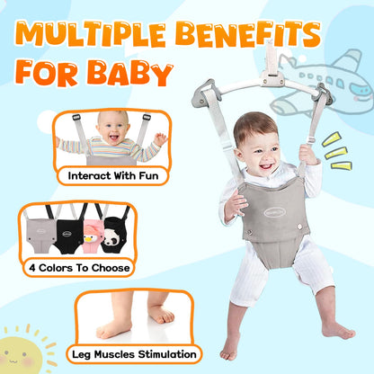 Side view of Riviplou baby jumper with soft seat bag