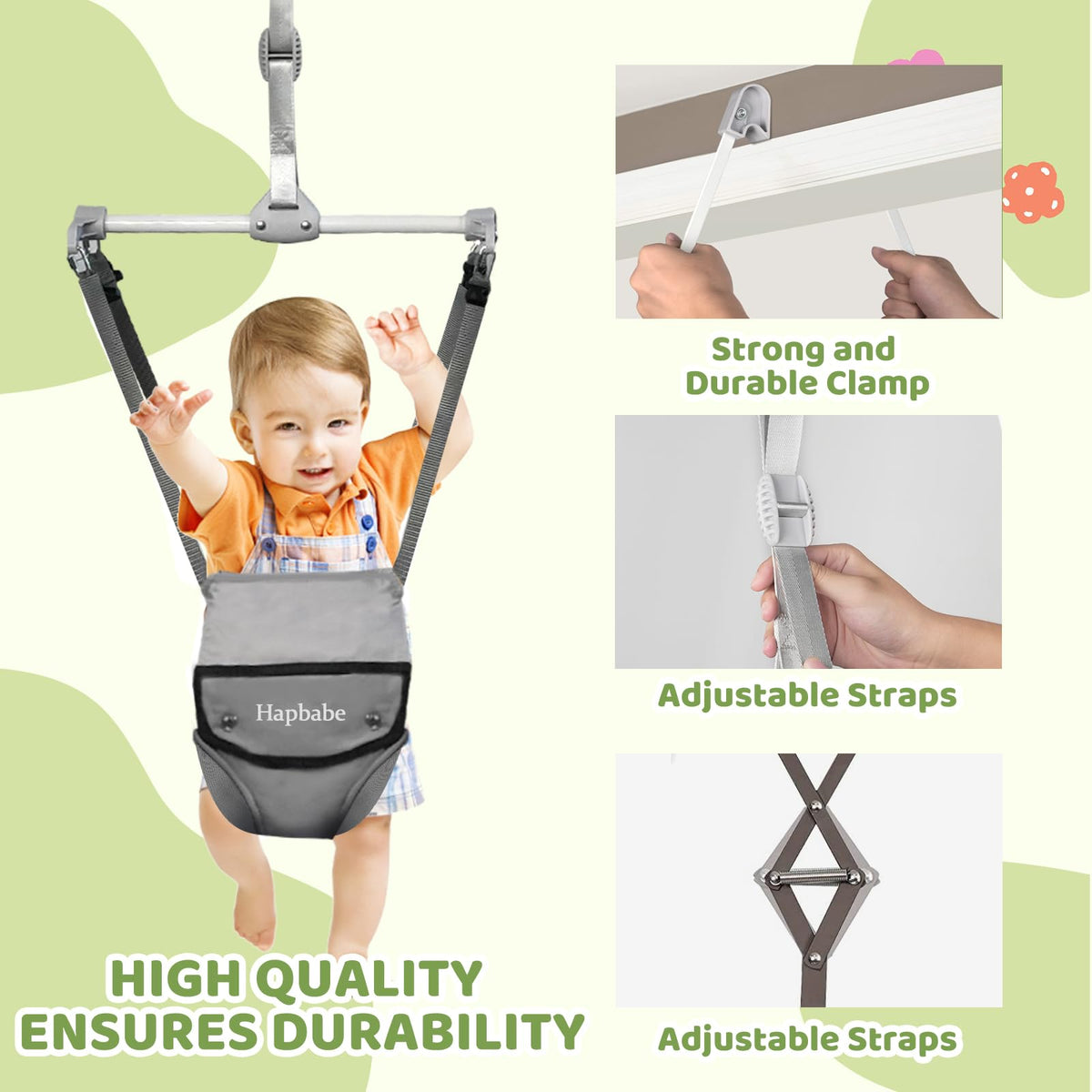 Hapbabe baby activity bouncer converted to walking harness function