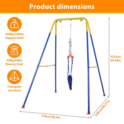 Foldable metal stand for toddler swing and jumper set