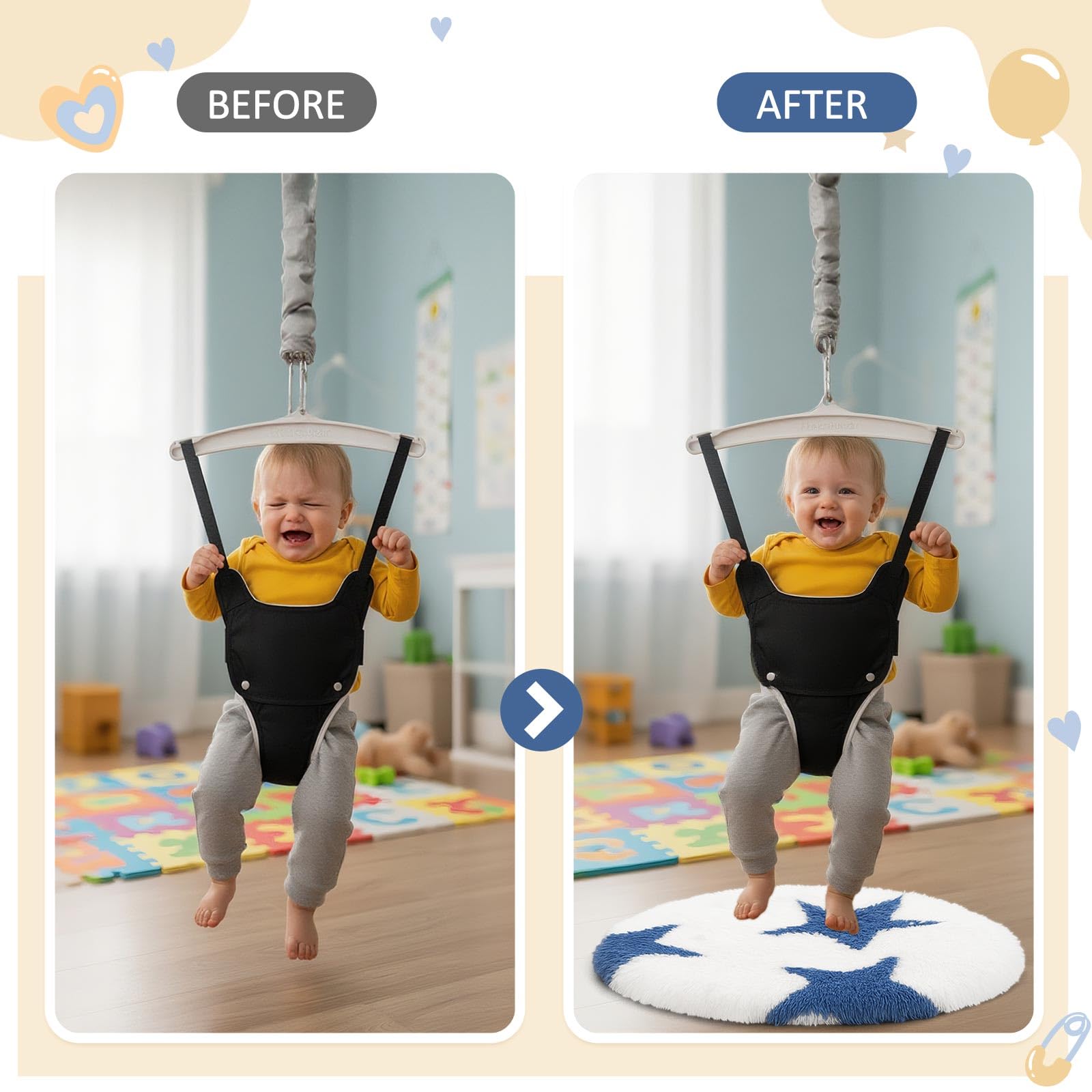 Portable baby jumper mat for indoor use