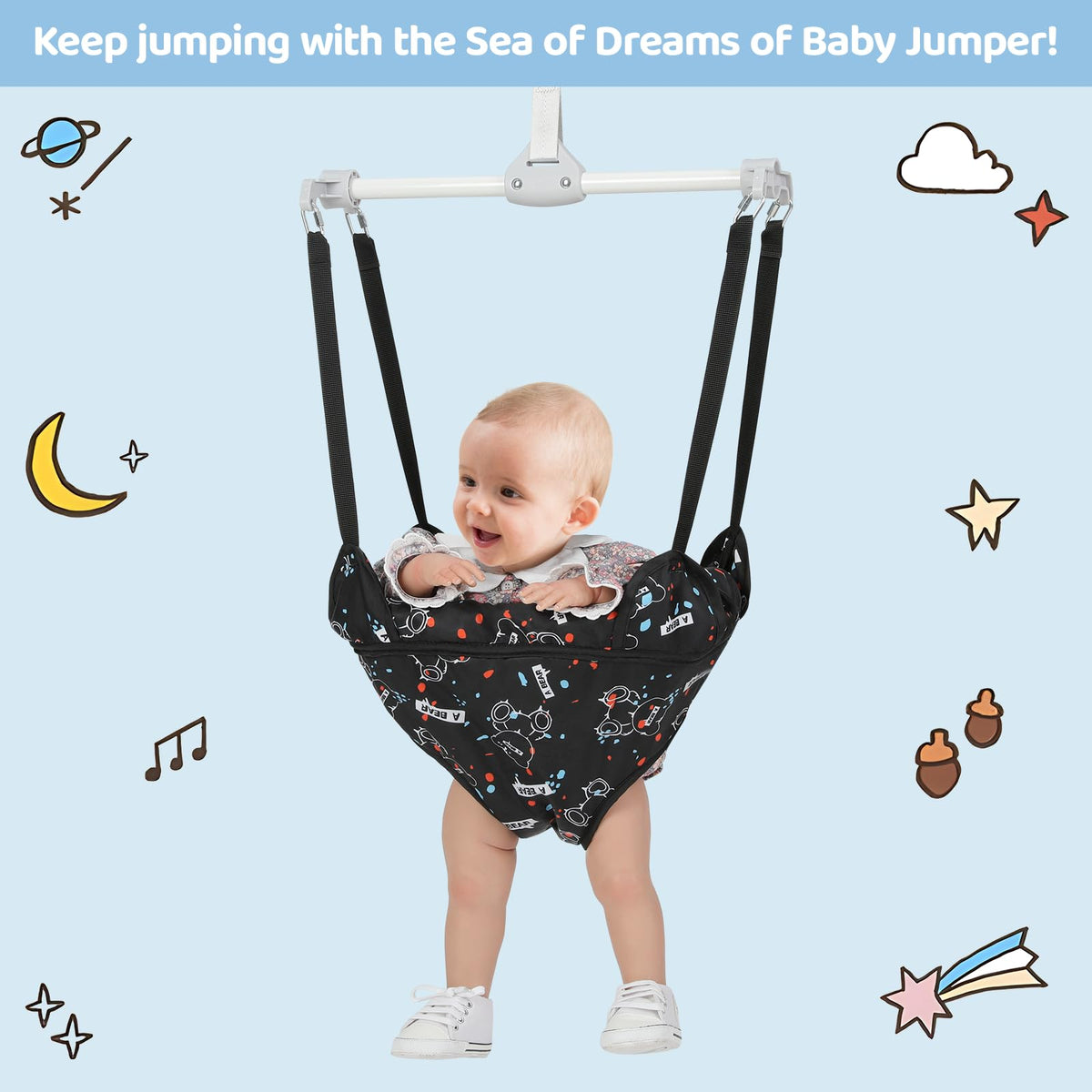 Cowiewie infant exercise center adjustable hanging strap