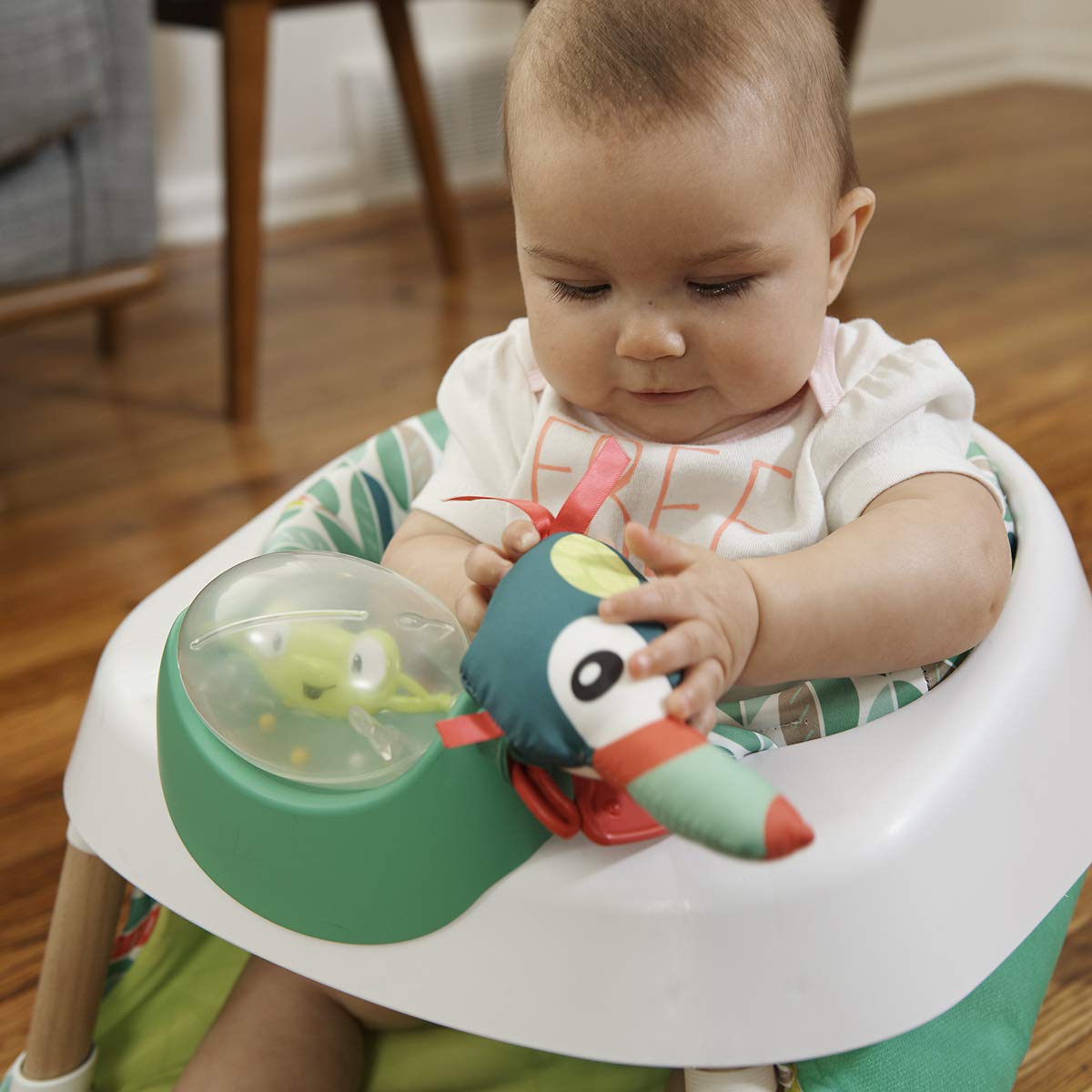 Evenflo 2-in-1 doorway jumper showing strap attachment