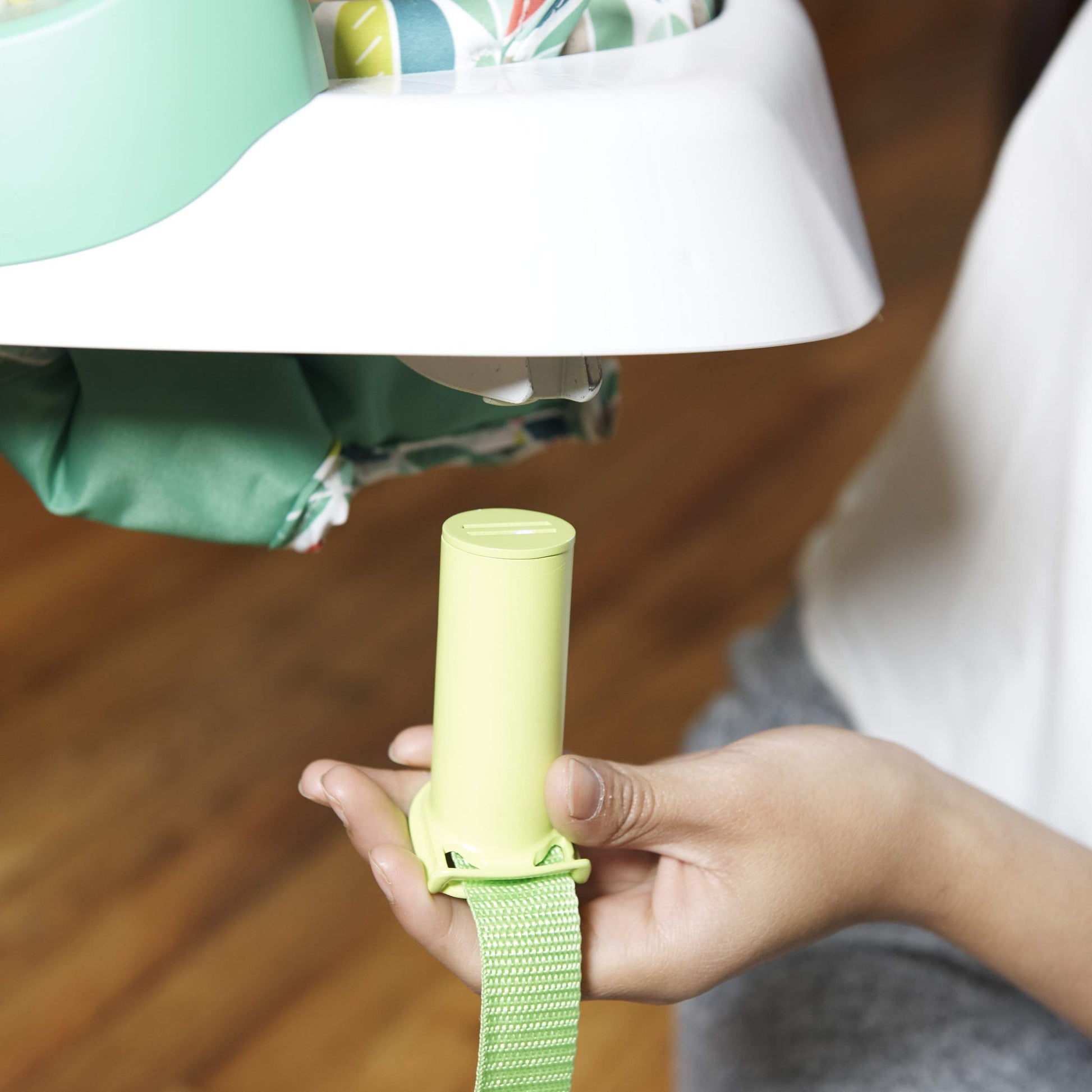 Evenflo baby gear set in modern living room setting