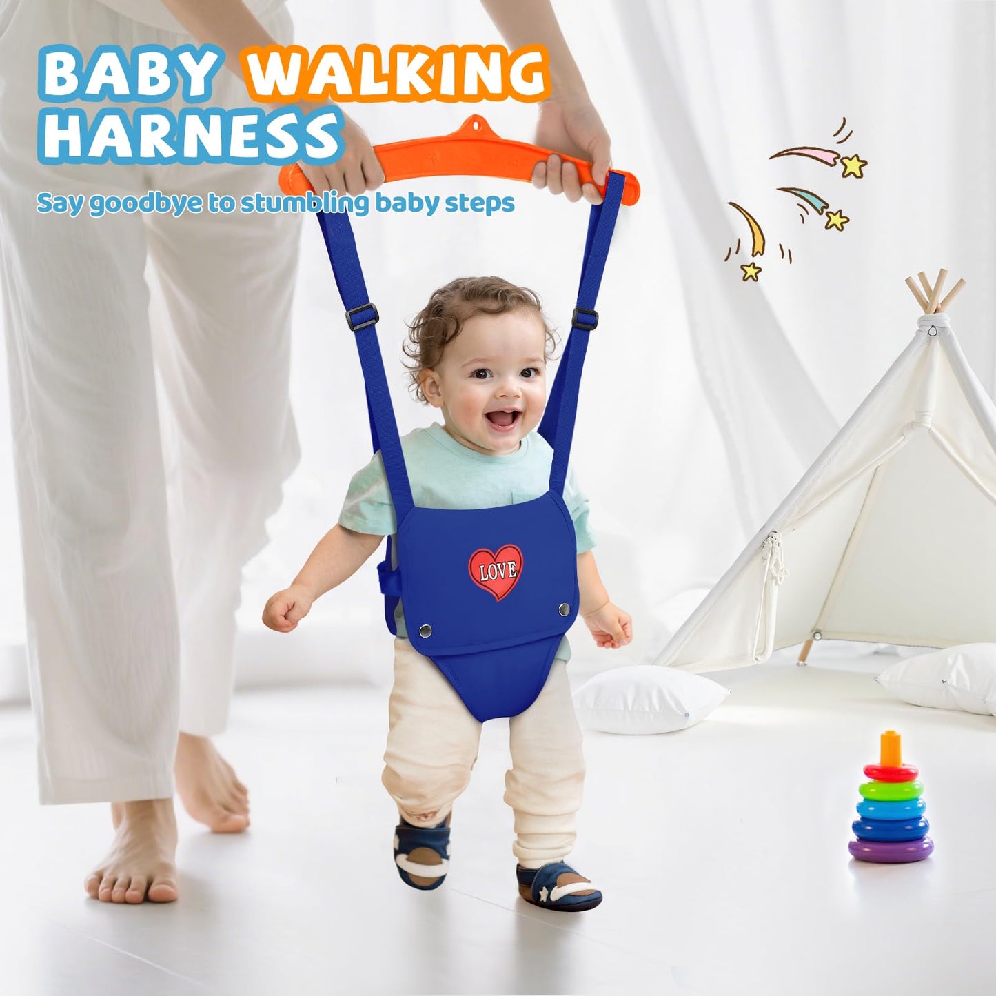 Foldable metal stand baby bouncer for indoor play