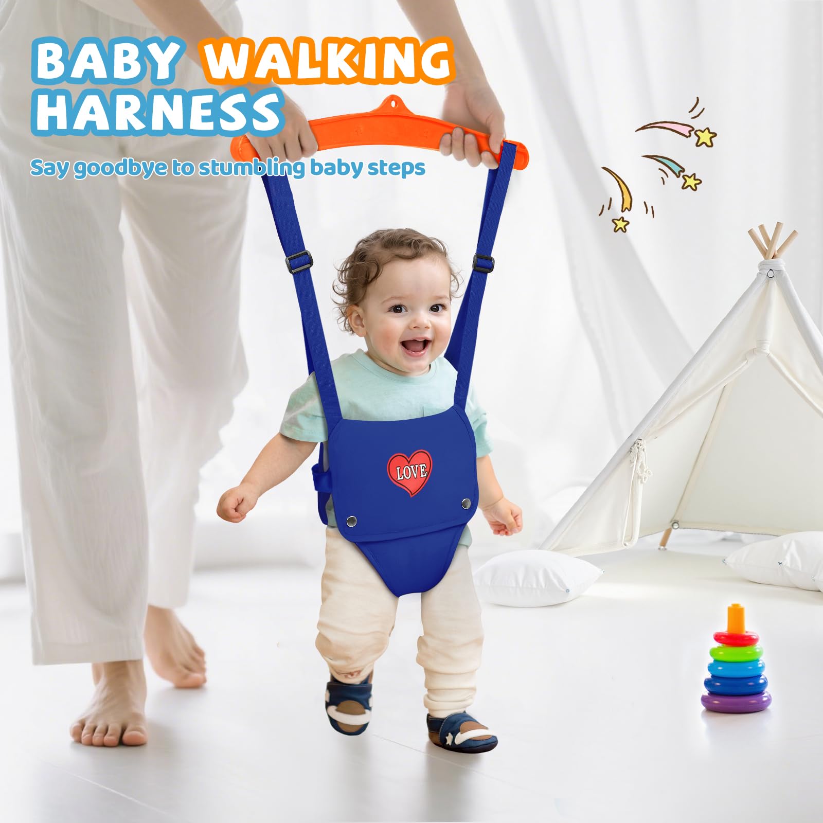 Foldable metal stand baby bouncer for indoor play